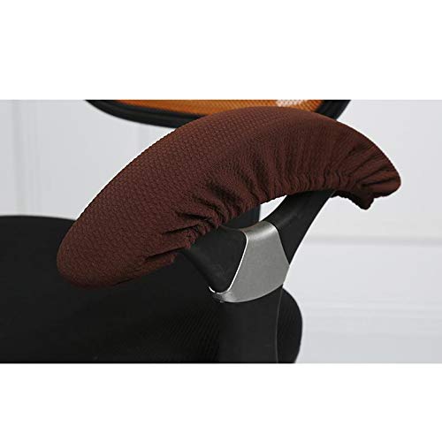 Isccdy Removable Washable Office Chair Armrest Slipcovers Covers Pads (Coffee)