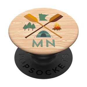 minnesota wood grain camping, canoeing, and hiking, nature popsockets popgrip: swappable grip for phones & tablets