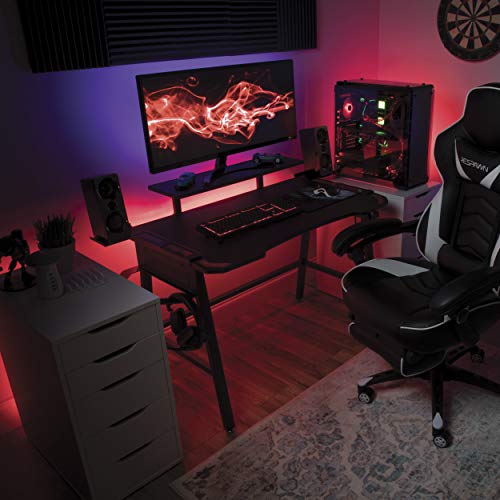 RESPAWN RSP-3010 Computer Ergonomic Height Adjustable Gaming Desk, 52.6 in, Red