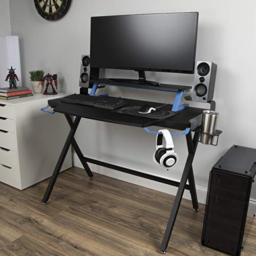 RESPAWN RSP-1000 Gaming Computer Desk, 23.625" D x 42" W x 34.625" H, Blue