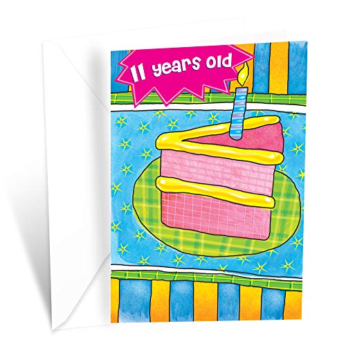 Happy 11th Birthday Card | Made in America | Eco-Friendly | Thick Card Stock with Premium Envelope 5in x 7.75in | Packaged in Protective Mailer | Prime Greetings