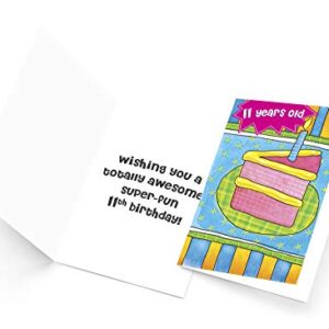 Happy 11th Birthday Card | Made in America | Eco-Friendly | Thick Card Stock with Premium Envelope 5in x 7.75in | Packaged in Protective Mailer | Prime Greetings