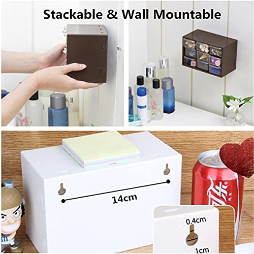 ReachTop Desk Craft Organizer Storage with Removable Mini 9 Drawers Holder for Office Home Collection Caddy Small Belongings Art Craft, Wall Mounted, White