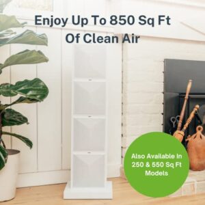 Air Oasis iAdapt H13 HEPA Filter Air Purifier | Reduces 99% of Viruses, Mold, Dust, Smoke, Pollen & Odors | Whisper Quiet Operation For Large Size Rooms | 850 Sq Ft of Clean Air | Lifetime Warranty