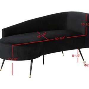 Safavieh Home Evangeline Glam Black Velvet Parisian Settee Loveseat