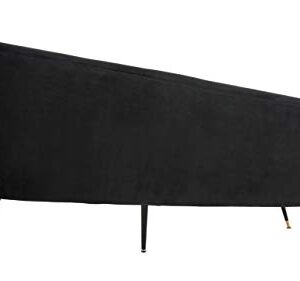 Safavieh Home Evangeline Glam Black Velvet Parisian Settee Loveseat