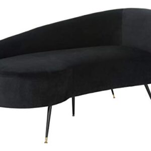 Safavieh Home Evangeline Glam Black Velvet Parisian Settee Loveseat