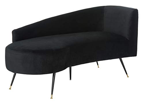 Safavieh Home Evangeline Glam Black Velvet Parisian Settee Loveseat