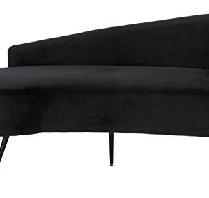 Safavieh Home Evangeline Glam Black Velvet Parisian Settee Loveseat