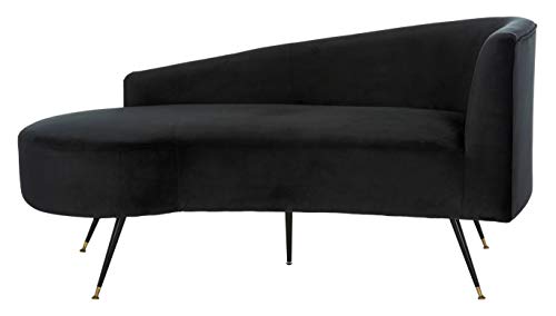 Safavieh Home Evangeline Glam Black Velvet Parisian Settee Loveseat