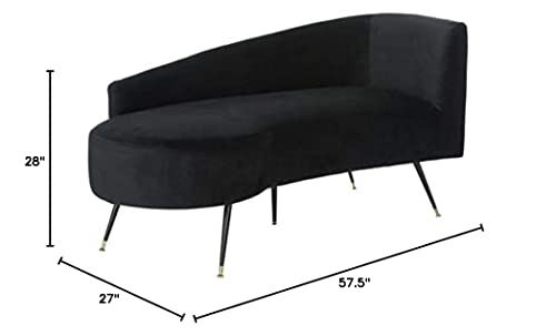 Safavieh Home Evangeline Glam Black Velvet Parisian Settee Loveseat