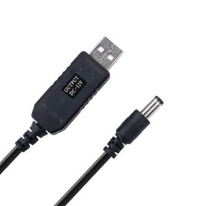 igreely dc 5v to dc 12v usb voltage step up converter cable power supply usb cable with dc jack 5.5 x 2.5mm or 5.5 x 2.1mm, usb 5v to dc 12v cable 3ft