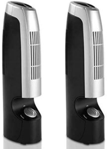 goflame air purifier 2 pcs for dust, pets, smoke, odors, air cleaner with whisper 2 speed operations, silver and black