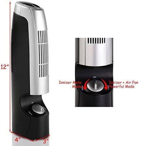 GOFLAME Air Purifier 2 PCS for Dust, Pets, Smoke, Odors, Air Cleaner with Whisper 2 Speed Operations, Silver and Black