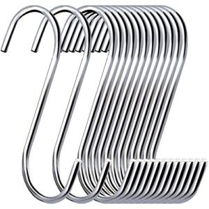 esfun 30 pack 3.7 inch metal s hooks steel s hooks plants hanging hangers for kitchen pans pots bags purse jeans jewelry towels