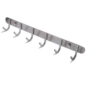 coat hook rack wall mounted - sagmoc towel hook rail with 6 round hooks/16-inch/304stainless steel brushed nickel/super easy installation/rust and water proof/perfect home storage & organization
