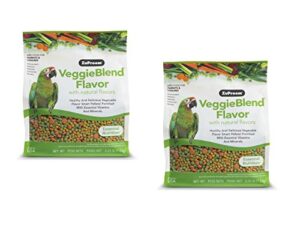 zupreem veggieblend smart pellets bird food for parrots & conures, 3.25 lb bags (2-pack) - made in the usa, daily nutrition, minerals for african greys, amazons, eclectus, cockatoos