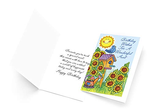 Aunt Birthday Card | Made in America | Eco-Friendly | Thick Card Stock with Premium Envelope 5in x 7.75in | Packaged in Protective Mailer | Prime Greetings (Bird House)