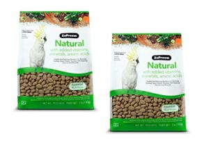 zupreem natural bird food pellets for large birds, 3 lb (pack of 2) - everyday feeding made in usa, essential vitamins, minerals, amino acids for amazons, macaws, cockatoos