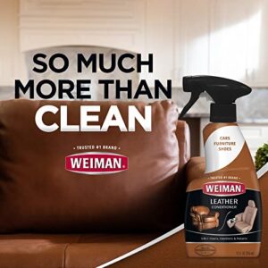 Weiman Leather Cleaner & Conditioner Care Kit | Restores Leather Surfaces | Ultra Violet Protectants Help Prevent Cracking or Fading of Leather Furniture, Car Seats, Shoes