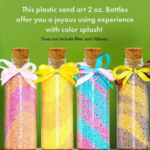 Srenta Plastic Sand Art Bottles with Cork Stoppers Arts and Crafts Mini Jars, 2 Oz and Pack Of 24