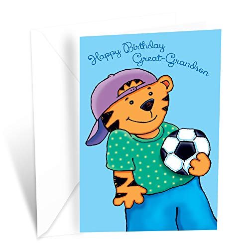 Happy Birthday Greeting Card For Your Great-Grandson | Made in America | Eco-Friendly | Thick Card Stock with Premium Envelope 5in x 7.75in | Packaged in Protective Mailer | Prime Greetings