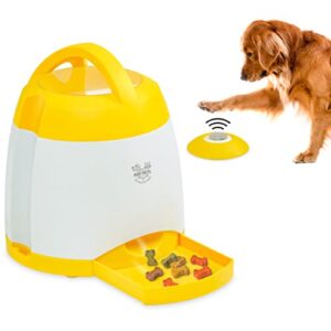 arf pets dog treat dispenser with remote button – dog memory training activity toy – treat while train, promotes exercise by rewards, improves memory & positive training for a healthier & happier pet