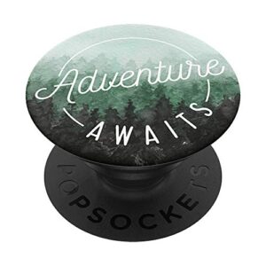 adventure awaits - cute outdoorsy adventurer gifts popsockets popgrip: swappable grip for phones & tablets