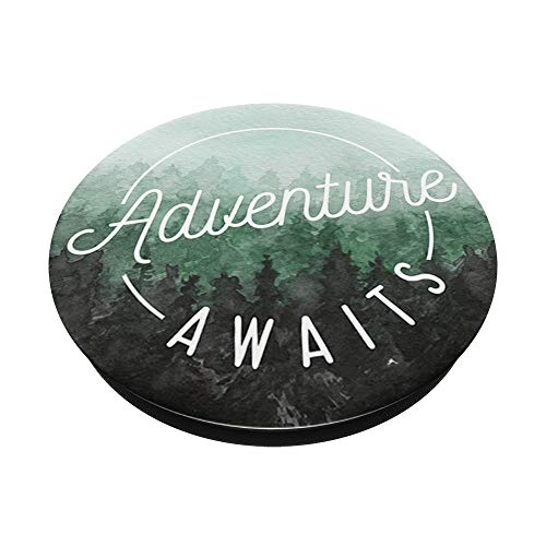 Adventure Awaits - Cute Outdoorsy Adventurer Gifts PopSockets PopGrip: Swappable Grip for Phones & Tablets