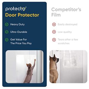 PROTECTO® Cat & Dog Scratch Door Protector for Indoors & Outdoors - 18" x 12" Transparent Door Protector from Dog Scratching, Smooth Deterrent Surface - Easy Installation with Sticky Pads
