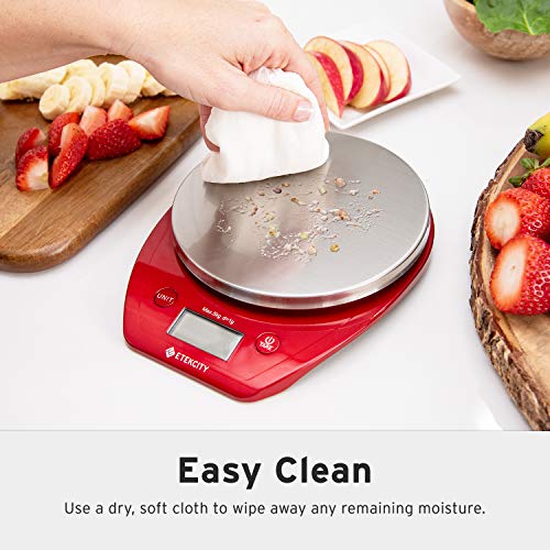 Etekcity Food Kitchen Scale, Digital Weight Grams and Oz for Cooking, Baking, Meal Prep, and Diet, 11lb/5kg, Red