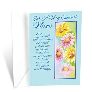 happy birthday card for niece for adults | made in america | eco-friendly | thick card stock with premium envelope 5in x 7.75in | packaged in protective mailer | prime greetings