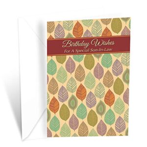 happy birthday card for son-in-law | made in america | eco-friendly | thick card stock with premium envelope 5in x 7.75in | packaged in protective mailer | prime greetings