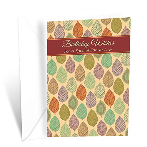 Happy Birthday Card For Son-In-Law | Made in America | Eco-Friendly | Thick Card Stock with Premium Envelope 5in x 7.75in | Packaged in Protective Mailer | Prime Greetings