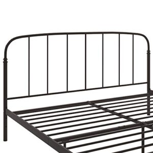 DHP Lafayette Metal Platform Bed with Rustic Style Curved Headboard and Footboard, Adustable Base Height for Underbed Storage, No Box Spring Needed, King, Bronze