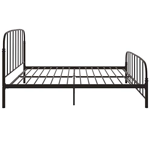 DHP Lafayette Metal Platform Bed with Rustic Style Curved Headboard and Footboard, Adustable Base Height for Underbed Storage, No Box Spring Needed, King, Bronze