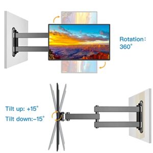 PERLESMITH Full Motion TV Wall Mount Bracket for Most 10-30 inch TVs and Monitors, Flat and Curved TVs up to 33lbs, Wall Mount TV Bracket, Tilt Swivel and 14-inch Extension, Max VESA 100x100mm, PSXSF2