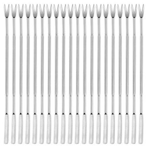 20 pieces stainless steel seafood forks picks- silver