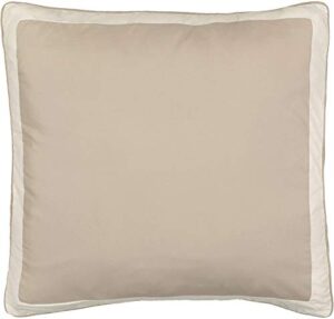 vue bensonhurst modern embroidered square decorative euro sham pillow case, 26" x 26", ivory