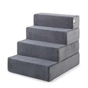 Zinus Easy Pet Stairs / Pet Ramp / Pet Ladder, X-Large, Charcoal