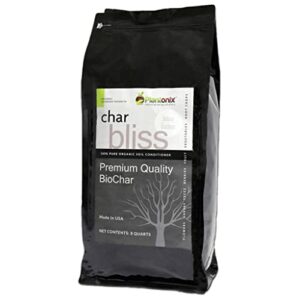 char bliss - premium biochar organic fertilizer supplement - all natural soil enhancer for stimulating plant growth! great for potting and gardening! (8 quarts)