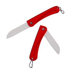 yaodhaod folding knife,folding vegetable fruit ceramic knife handy perfect for picnics,camping - 5 colors optional (red)