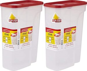 rubbermaid flip top cereal keeper, modular food storage container, bpa-free, 22 cup, 2 pack