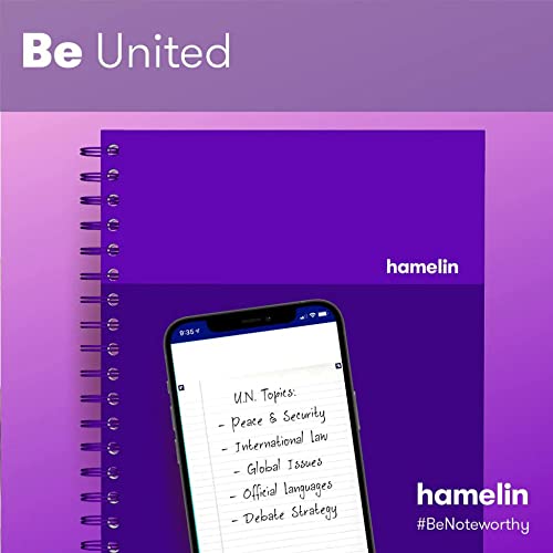 Hamelin, Spiral Notebook, 8x10in, College Ruled, Hardcover, 75shts/150 pages, 1 Subject Notebook, ULTRA Violet
