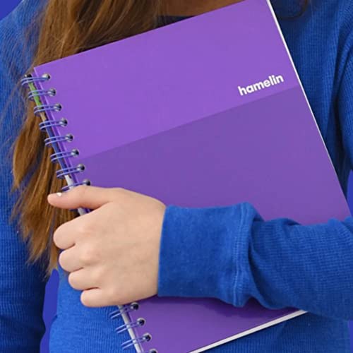 Hamelin, Spiral Notebook, 8x10in, College Ruled, Hardcover, 75shts/150 pages, 1 Subject Notebook, ULTRA Violet