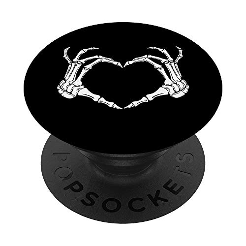 Skeleton Heart Bones Love Halloween Creepy Scary Black White PopSockets PopGrip: Swappable Grip for Phones & Tablets