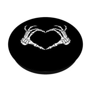 Skeleton Heart Bones Love Halloween Creepy Scary Black White PopSockets PopGrip: Swappable Grip for Phones & Tablets