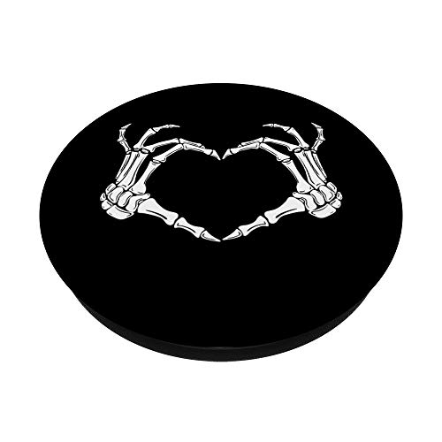 Skeleton Heart Bones Love Halloween Creepy Scary Black White PopSockets PopGrip: Swappable Grip for Phones & Tablets