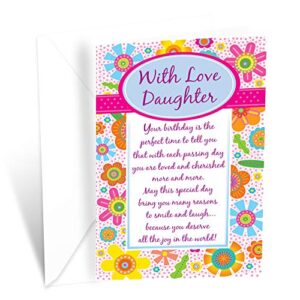 happy birthday card for daughter | made in america | eco-friendly | thick card stock with premium envelope 5in x 7.75in | packaged in protective mailer | prime greetings