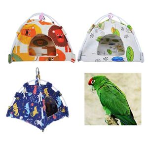 Bird Hammock Tent Nest Parrot Hanging Hut Conure House Parakeet Sleeping Bed Cute Toy Gift Small Animal Squirrel Ferret Habibat (White, Large)